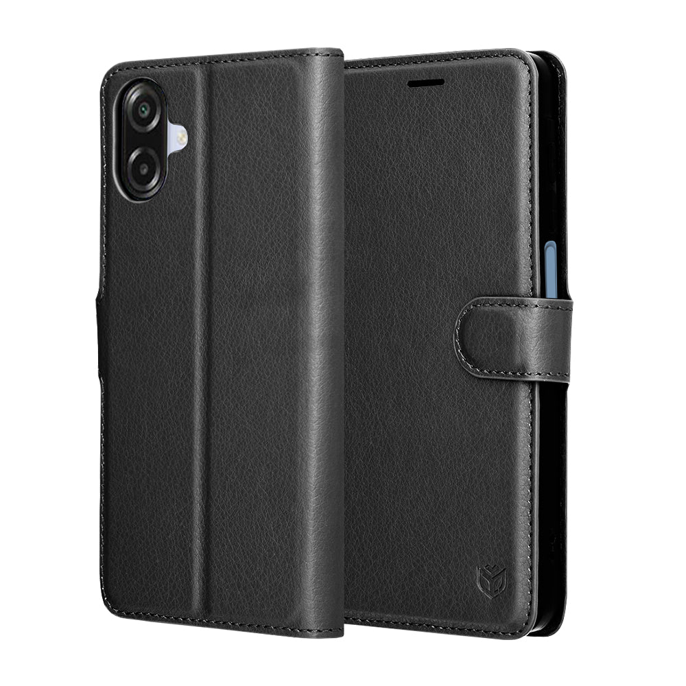 Futrola za Samsung Galaxy A07 4G A075, Techsuit, Leather Folio, Crna