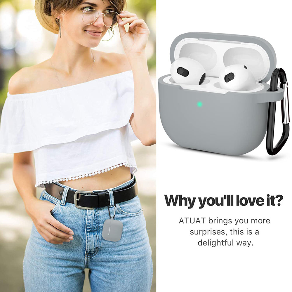 Futrola Techsuit Silicone za Apple AirPods 3, Siva