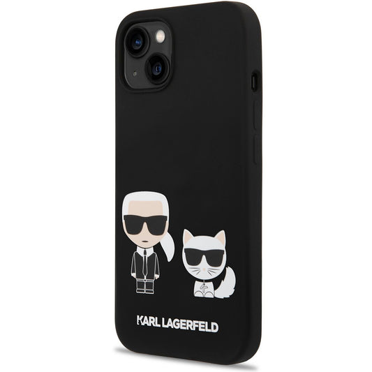 Futrola MagSafe za Apple iPhone 14 Plus, Karl Lagerfeld, Silikonska Karl & Choupette, Crna
