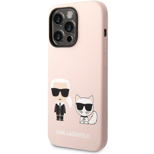 Futrola MagSafe za Apple iPhone 14 Pro Max, Karl Lagerfeld, Silikonsko telo Karl & Choupette, Roze
