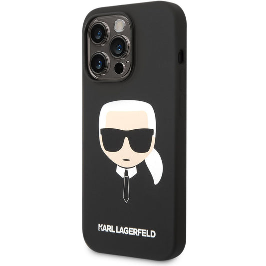 Futrola MagSafe za Apple iPhone 14 Pro, Karl Lagerfeld, Silikonska Karl Head, Crna