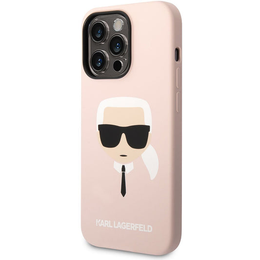 Futrola za Apple iPhone 14 Pro Max, Karl Lagerfeld, Silikonska Karl's Head, Roze