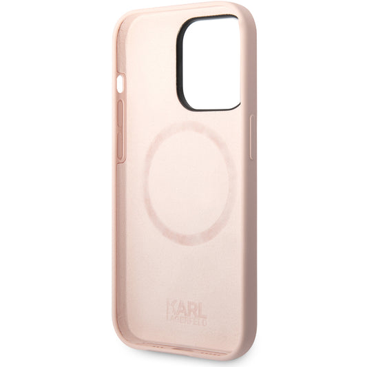 Futrola MagSafe za Apple iPhone 14 Pro Max, Karl Lagerfeld, Silikonsko telo Karl & Choupette, Roze