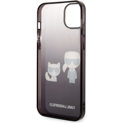 Futrola za Apple iPhone 14 Plus, Karl Lagerfeld, Gradient Karl & Choupette, Crna