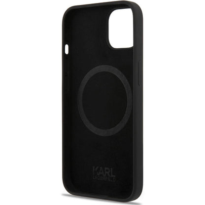 Futrola MagSafe za Apple iPhone 14 Plus, Karl Lagerfeld, Silikonska Karl & Choupette, Crna