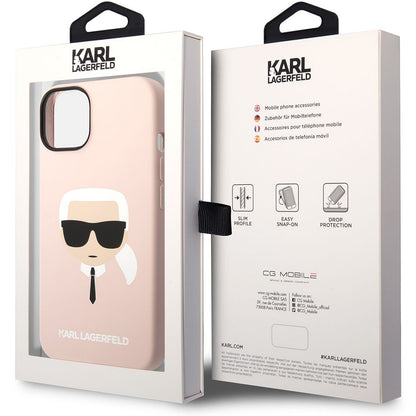 Futrola za Apple iPhone 14 Plus, Karl Lagerfeld, Silicone Karl's Head, Roze