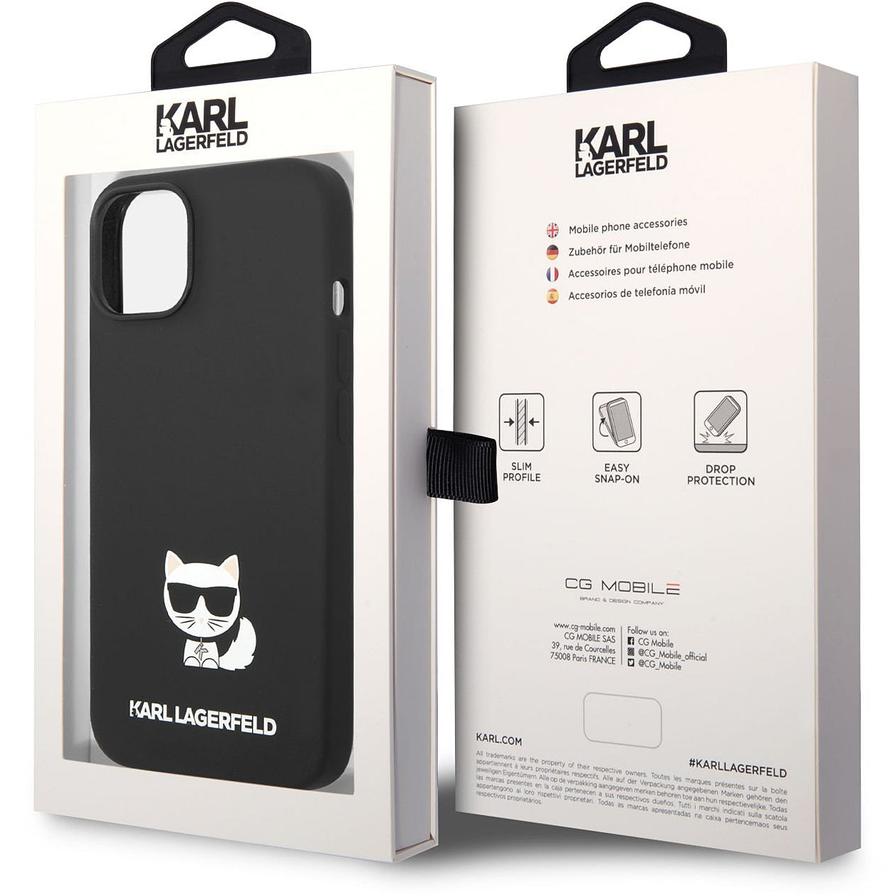 Futrola za Apple iPhone 14 Plus, Karl Lagerfeld, Silicone Body Choupette, Crna