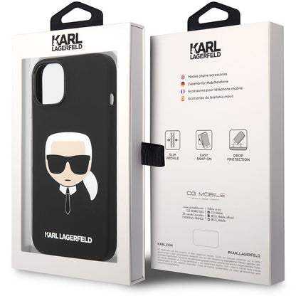 MagSafe futrola za Apple iPhone 14 Plus, Karl Lagerfeld, Liquid Silicone Karl Head, Crna