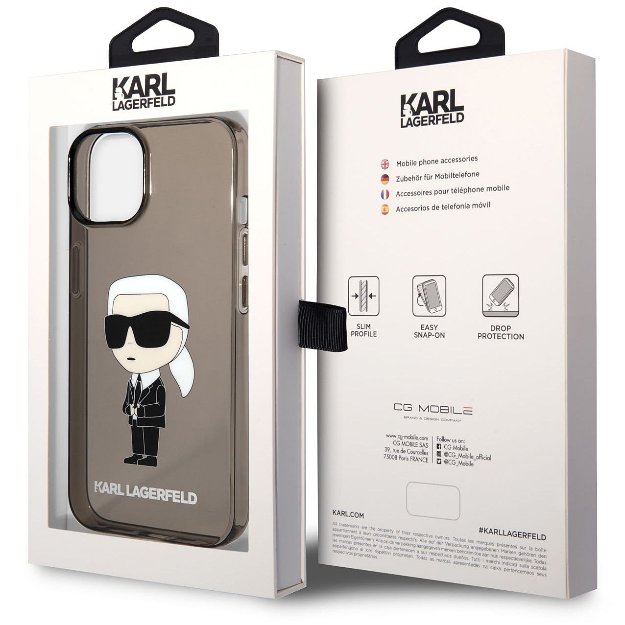 Futrola za Apple iPhone 14 Plus, Karl Lagerfeld, IML Ikonik NFT, Crno Providna