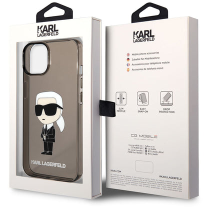 Futrola za Apple iPhone 14 Plus, Karl Lagerfeld, IML Ikonik NFT, Crno Providna