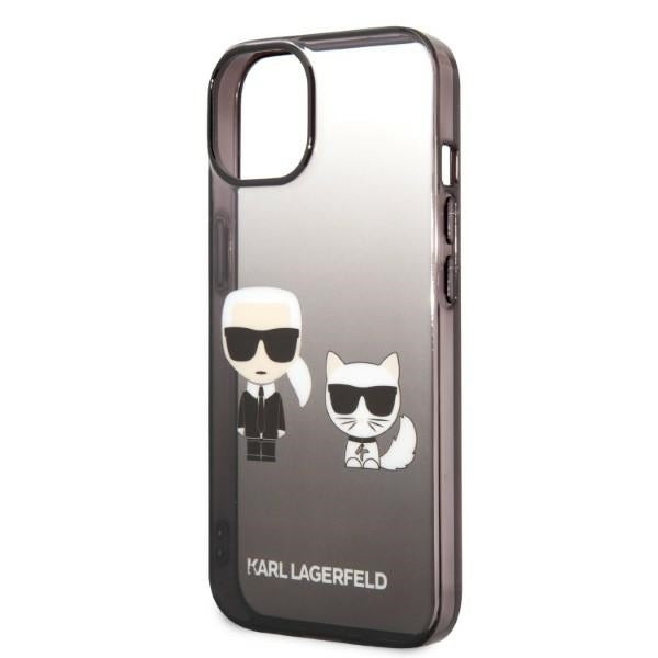 Futrola za Apple iPhone 14 Plus, Karl Lagerfeld, Gradient Karl & Choupette, Crna