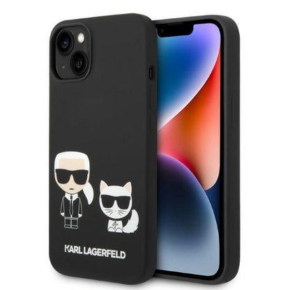Futrola MagSafe za Apple iPhone 14 Plus, Karl Lagerfeld, Silikonska Karl & Choupette, Crna