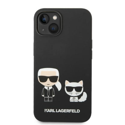 Futrola MagSafe za Apple iPhone 14 Plus, Karl Lagerfeld, Silikonska Karl & Choupette, Crna