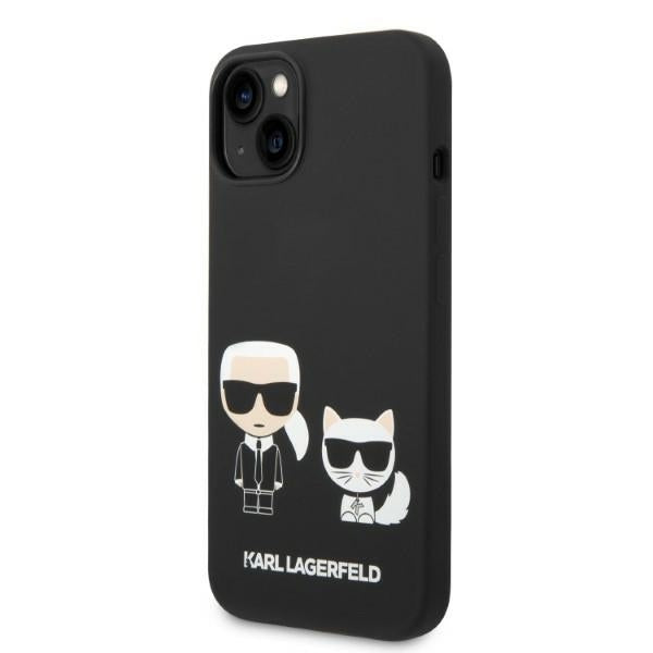 Futrola MagSafe za Apple iPhone 14 Plus, Karl Lagerfeld, Silikonska Karl & Choupette, Crna