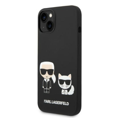 Futrola MagSafe za Apple iPhone 14 Plus, Karl Lagerfeld, Silikonska Karl & Choupette, Crna