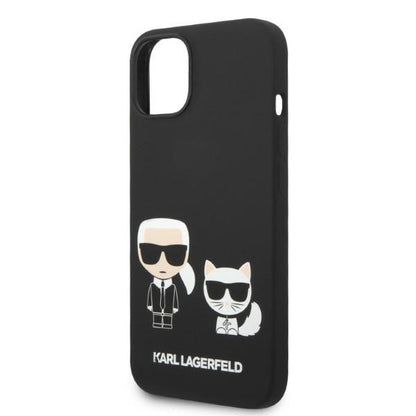 Futrola MagSafe za Apple iPhone 14 Plus, Karl Lagerfeld, Silikonska Karl & Choupette, Crna