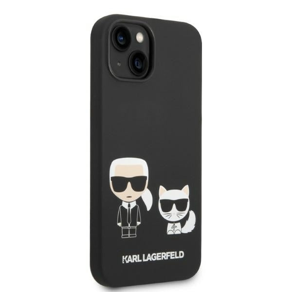 Futrola MagSafe za Apple iPhone 14 Plus, Karl Lagerfeld, Silikonska Karl & Choupette, Crna