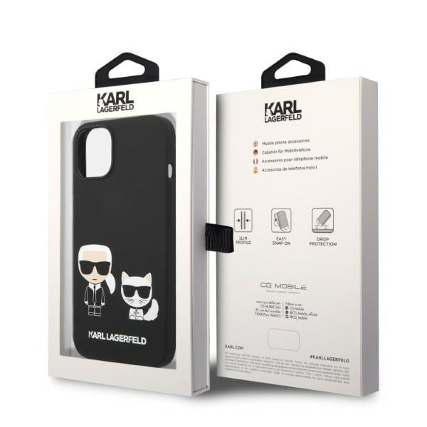 Futrola MagSafe za Apple iPhone 14 Plus, Karl Lagerfeld, Silikonska Karl & Choupette, Crna
