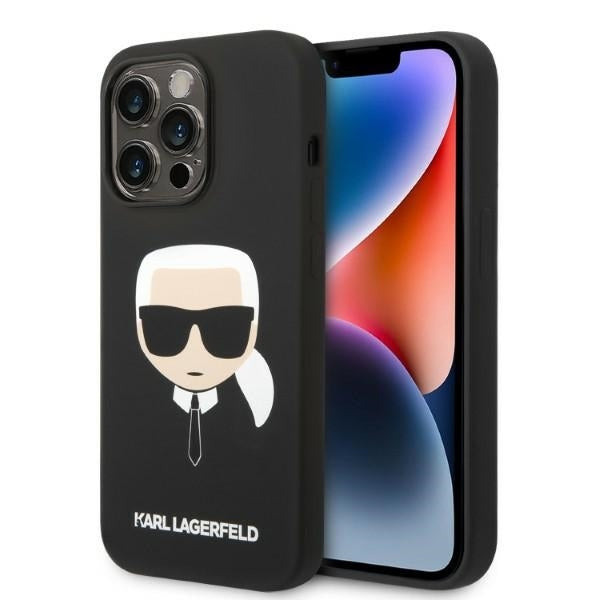 Futrola MagSafe za Apple iPhone 14 Pro, Karl Lagerfeld, Silikonska Karl Head, Crna