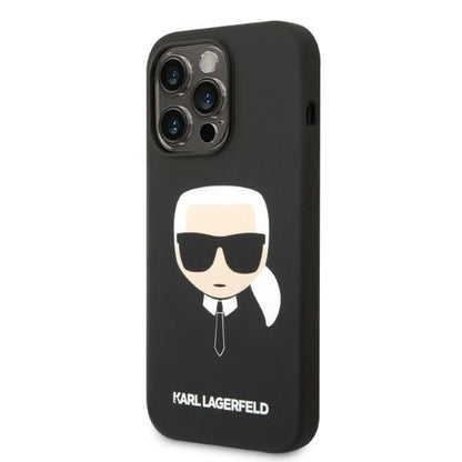 Futrola MagSafe za Apple iPhone 14 Pro, Karl Lagerfeld, Silikonska Karl Head, Crna