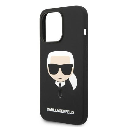 Futrola MagSafe za Apple iPhone 14 Pro, Karl Lagerfeld, Silikonska Karl Head, Crna