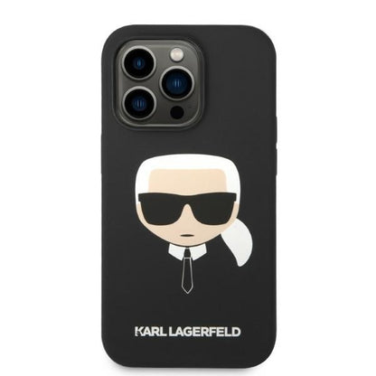 Futrola MagSafe za Apple iPhone 14 Pro, Karl Lagerfeld, Silikonska Karl Head, Crna