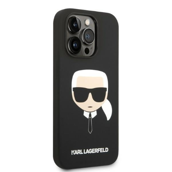 Futrola MagSafe za Apple iPhone 14 Pro, Karl Lagerfeld, Silikonska Karl Head, Crna