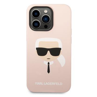 Futrola MagSafe za Apple iPhone 14 Pro, Karl Lagerfeld, Silikonska Karl Head, Roze