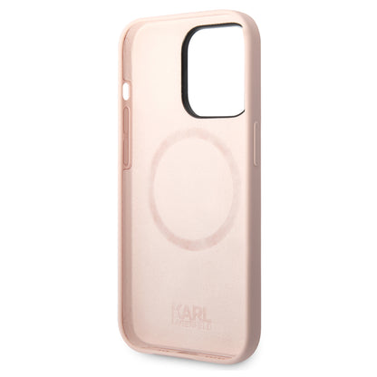 Futrola MagSafe za Apple iPhone 14 Pro, Karl Lagerfeld, Silikonska Karl Head, Roze