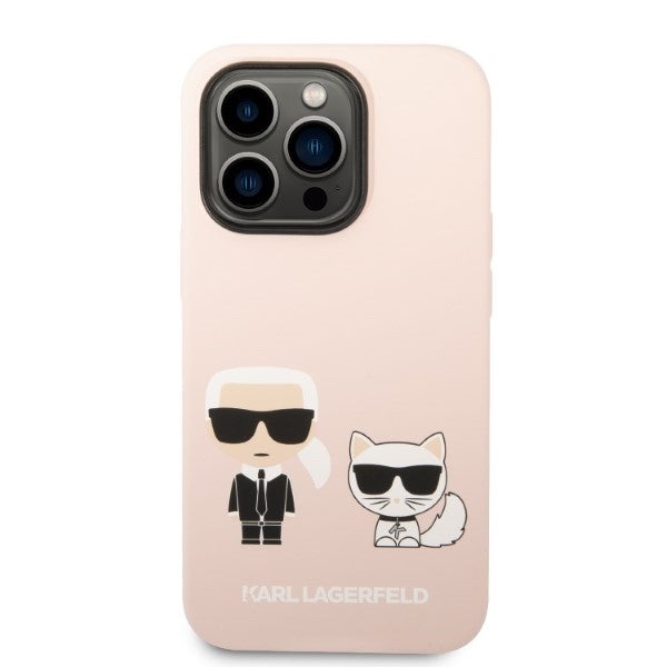 Futrola MagSafe za Apple iPhone 14 Pro Max, Karl Lagerfeld, Silikonsko telo Karl & Choupette, Roze