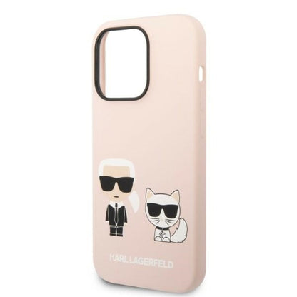 Futrola MagSafe za Apple iPhone 14 Pro Max, Karl Lagerfeld, Silikonsko telo Karl & Choupette, Roze