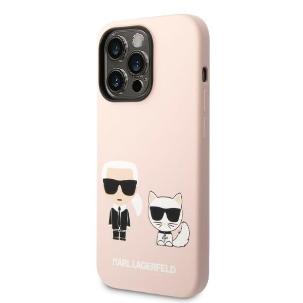 Futrola MagSafe za Apple iPhone 14 Pro Max, Karl Lagerfeld, Silikonsko telo Karl & Choupette, Roze