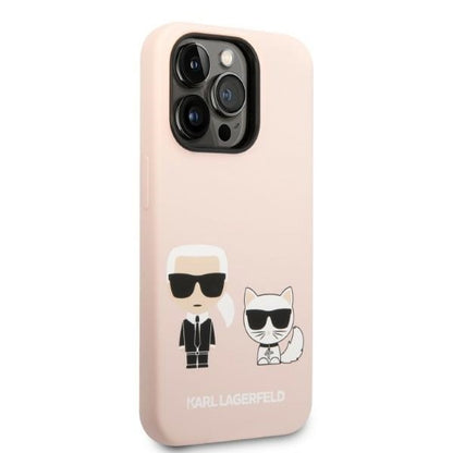 Futrola MagSafe za Apple iPhone 14 Pro Max, Karl Lagerfeld, Silikonsko telo Karl & Choupette, Roze