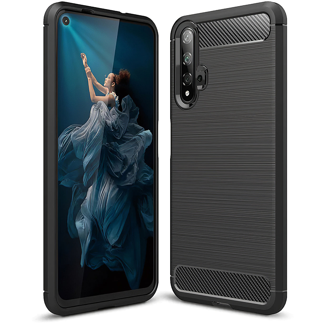 Futrola za Huawei nova 5T / Honor 20, OEM, Karbon, Crna
