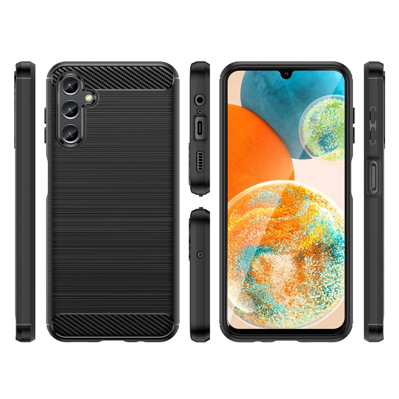 Futrola za Samsung Galaxy A14 A145 / A14 5G A146, OEM, Karbon, Crna