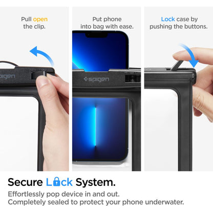 Univerzalna Vodootporna Futrola za Telefon 3.5inch - 7inch, Spigen, A601, Crna AMP04525