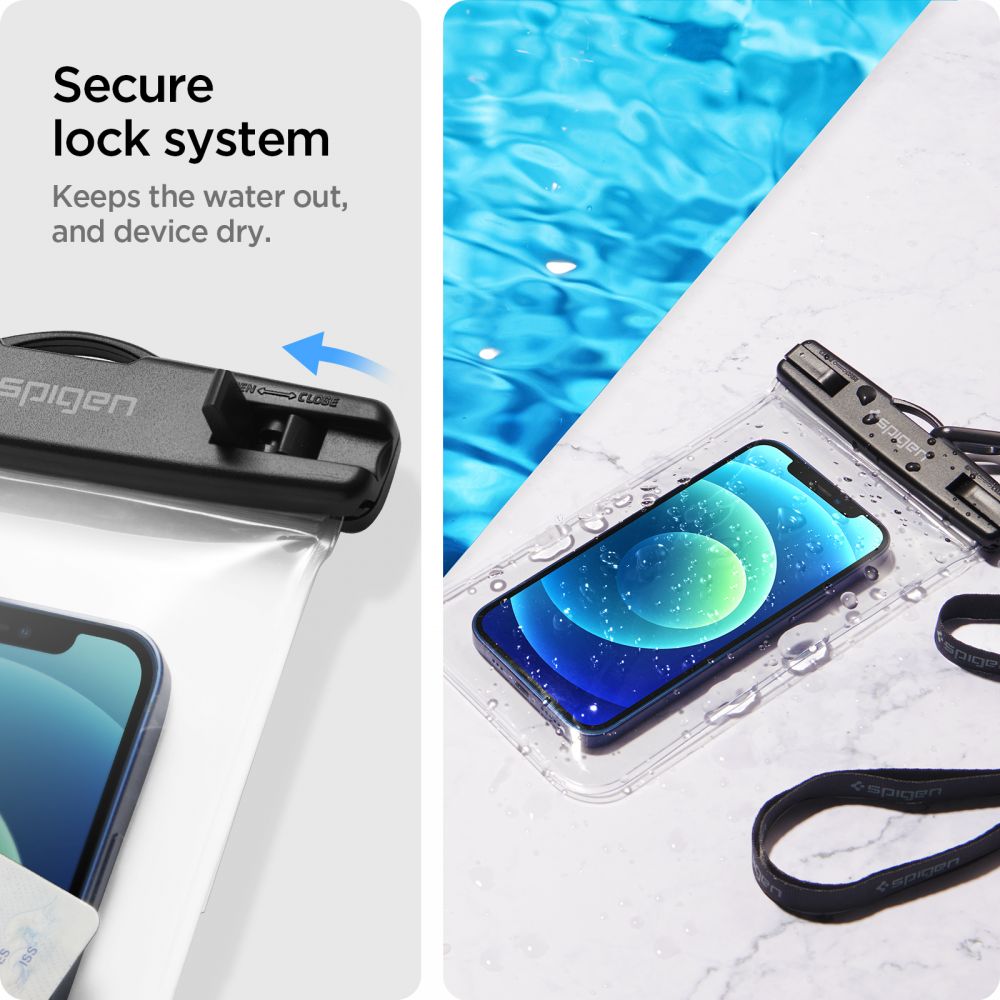 Futrola Univerzalna Waterproof za Telefon max. 3.5inch - 7inch, Spigen, A601, Set 2 komada, Transparentna AMP03098