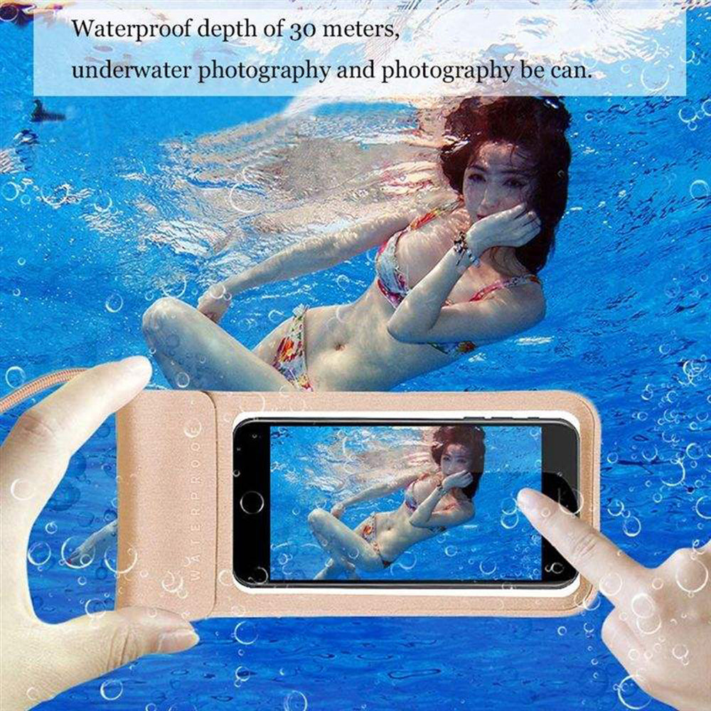 Univerzalna vodootporna futrola za telefon max. 6.8 inča, Techsuit, TWC1, Zlatna