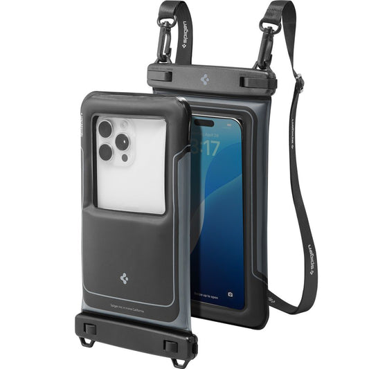 Univerzalna Vodootporna Futrola za Telefon max. 6.9inch, Spigen, A611P, Set 2 komada, Mat Crna ACS09348
