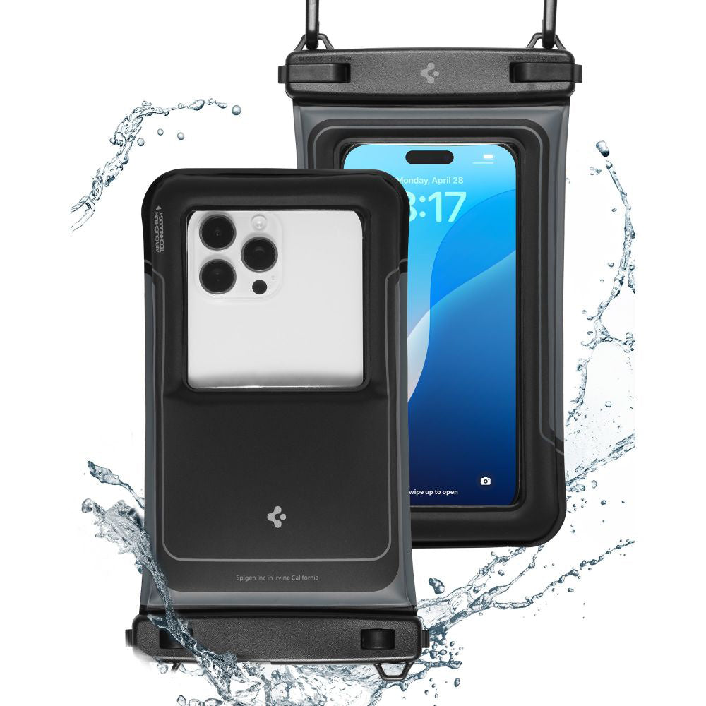 Univerzalna Vodootporna Futrola za Telefon max. 6.9inch, Spigen, A611P, Set 2 komada, Mat Crna ACS09348