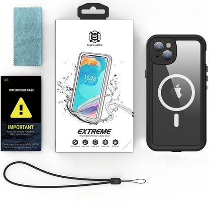 Vodootporna MagSafe futrola za Apple iPhone 15 Plus, ShellBox, Crna