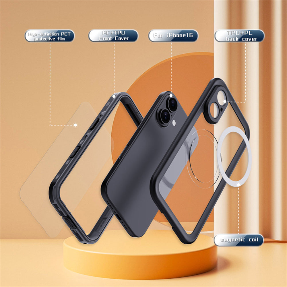 Vodootporna futrola za Apple iPhone 16, ShellBox, Crna