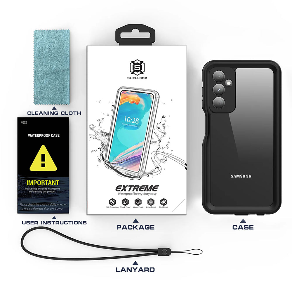 Vodootporna futrola za Samsung Galaxy A25 A256, ShellBox, Crna
