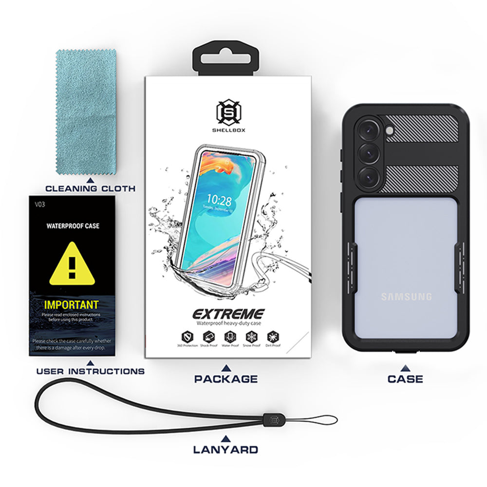 Vodootporna futrola za Samsung Galaxy S23+ S916, ShellBox, Crna