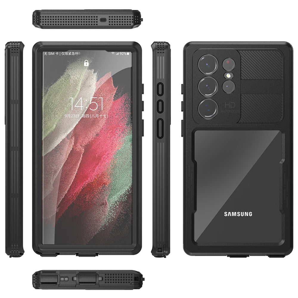 Vodootporna futrola za Samsung Galaxy S23 Ultra S918, ShellBox, Crna