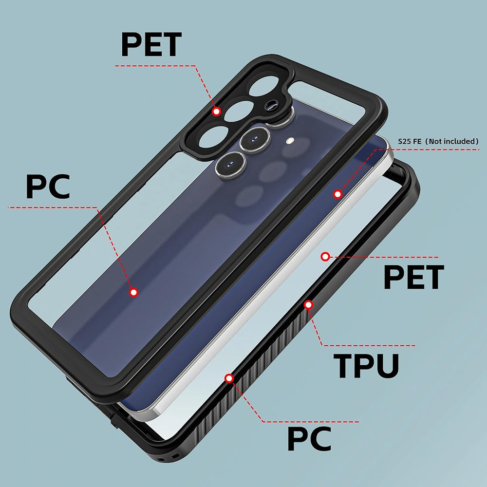 Futrola Waterproof za Samsung Galaxy S25 FE, ShellBox, Crna