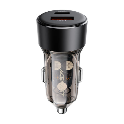 Auto punjač Acefast B12, 60W, 3A, 1 x USB-A - 1 x USB-C, Crni
