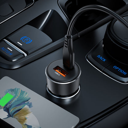 Auto punjač Acefast B12, 60W, 3A, 1 x USB-A - 1 x USB-C, Crni
