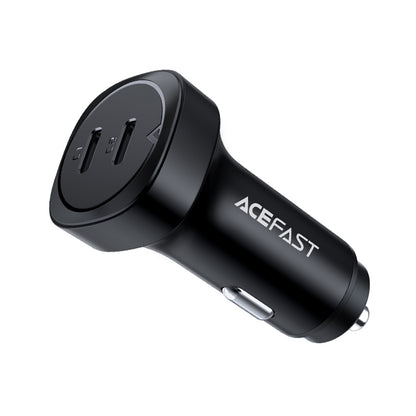 Auto punjač Acefast B2, 72W, 3A, 2 x USB-C, Crni
