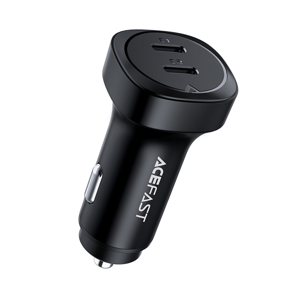 Auto punjač Acefast B2, 72W, 3A, 2 x USB-C, Crni